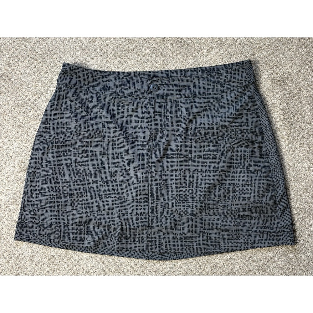 prAna Women's‎ Athletic Skort Size 4 Geometric Pattern Gray Stretch Pockets